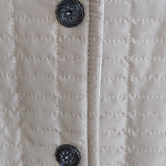 Norm Thompson Beige Quilted Fall Jacket Petite Small Coat - Picture 4 of 10